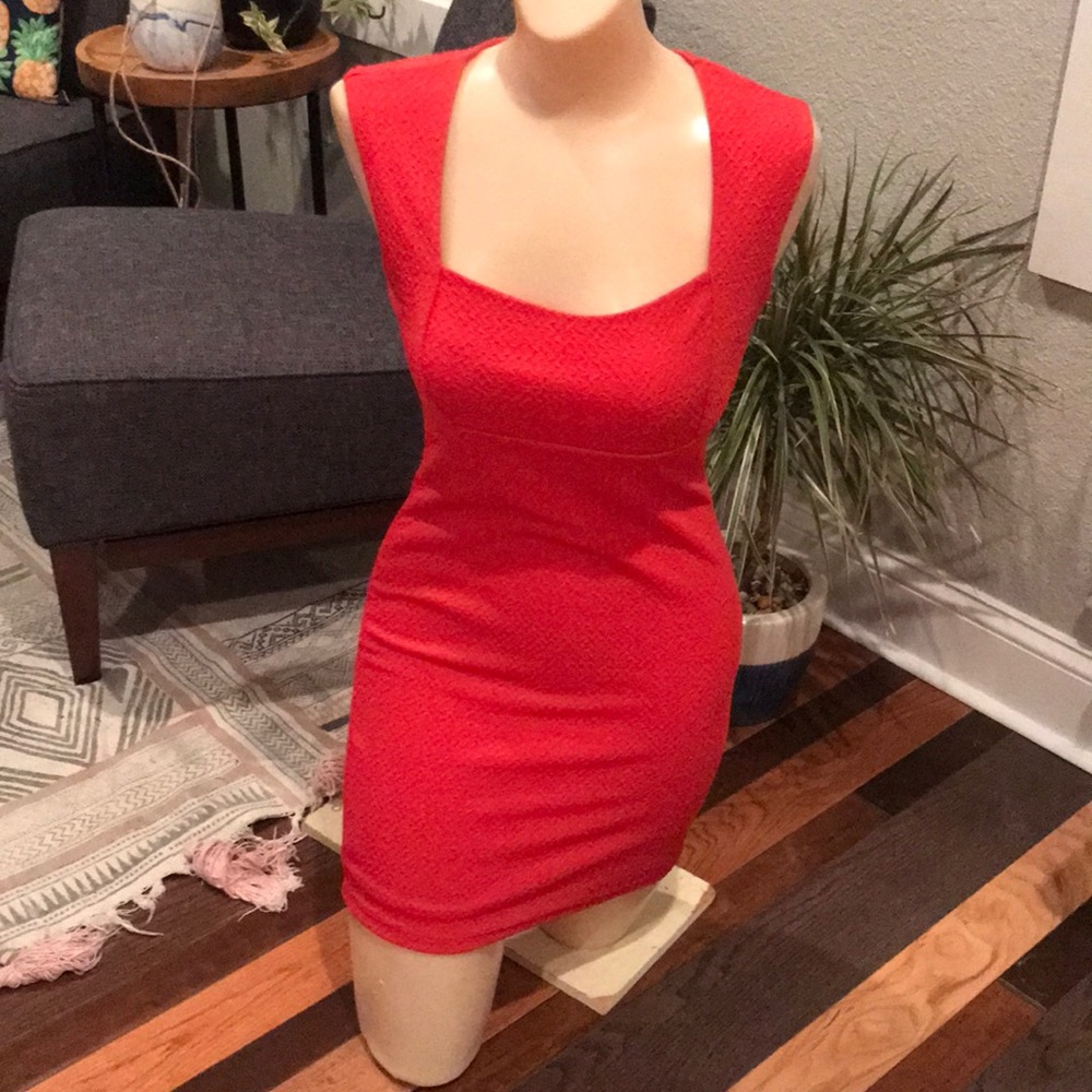 Short red dress